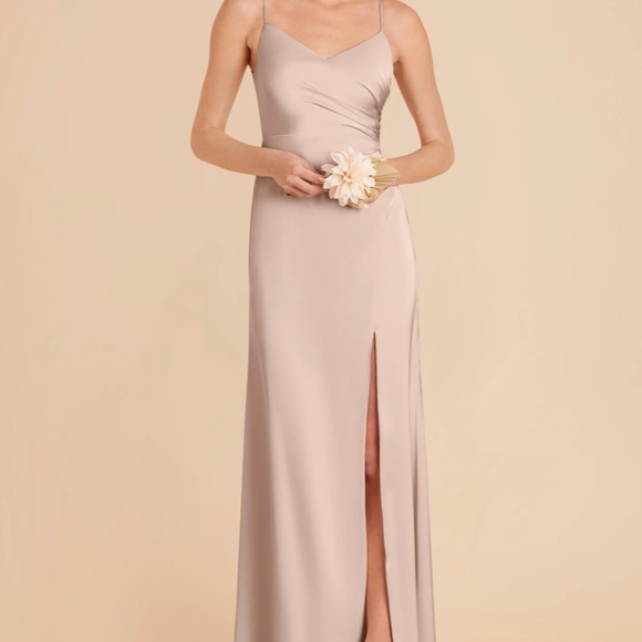 cincinnati bridesmaid dress shops BABARONI Satin Taupe Bridesmaid Dresses A-line One Shoulder Sleeveless  Floor-length – BABARONI UK main image 1